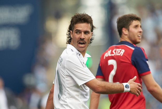 May 3, 2015; Kansas City, KS, USA; Sporting Kansas City midfielder Benny Feilhaber (10) at Sporting Park.  Mandatory Credit: Gary Rohman/MLS/USA TODAY Sports