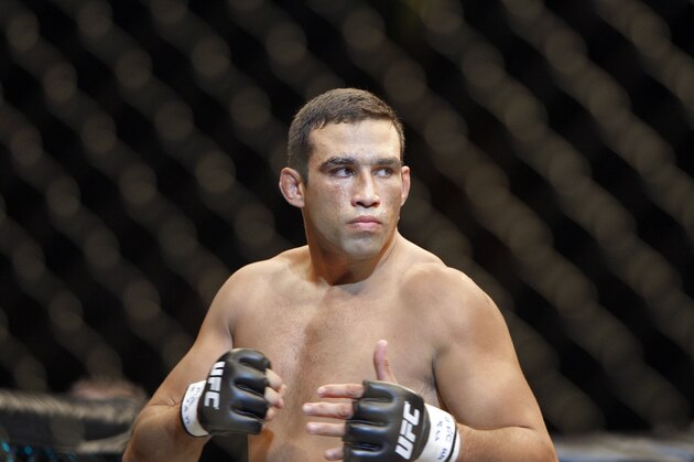 Fabricio Werdum in the ring before his bout against Gabriel Gonzaga at UFC 80 bout at the Metro Radio Arena in Newcastle, England, Saturday, Jan. 19, 2008.  Werdum won on a 2nd round TKO via punches. (AP Photo/Jon Super)