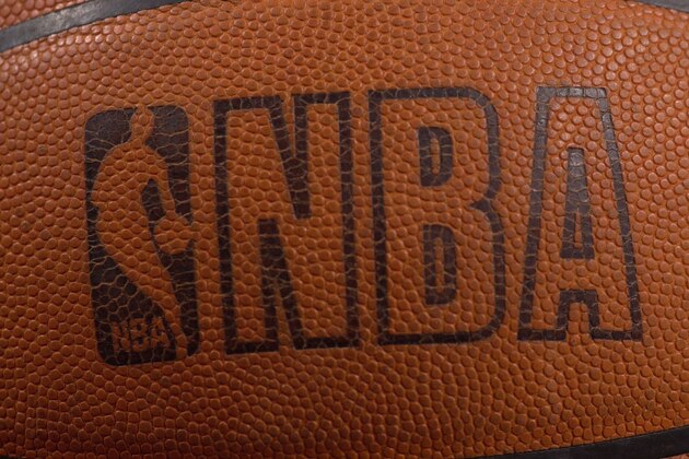 26 Feb 2001:  Photo of the NBA logo on a Spalding basketball at the First Union Center in Philadelphia, Pennsylvania. <Digital File> Mandatory Credit: Doug Pensinger/ALLSPORT.  NOTE TO USER: It is expressly understood that the only rights Allsport are offering to license in this Photograph are one-time, non-exclusive editorial rights. No advertising or commercial uses of any kind may be made of Allsport photos.  User acknowledges that it is aware that Allsport is an editorialsports agency and that NO RELEASES OF ANY TYPE ARE OBTAINED from the subjects contained in the photographs.