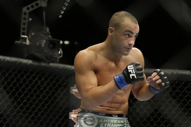 Eddie Alvarez during his fight against Donald Cerrone, Saturday, Sept. 27, 2014, in Las Vegas. Cerrone won via unanimous decision. (AP Photo/John Locher)