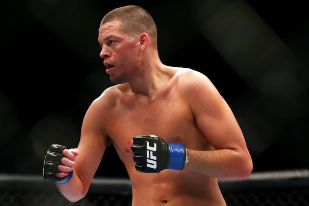 December 13, 2014; Phoenix, AZ, USA; Nate Diaz against Rafael dos Anjos (not pictured) during UFC Fight Night at US Airways Center. Mandatory Credit: Mark J. Rebilas-USA TODAY Sports