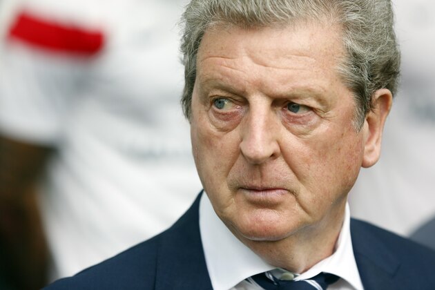 England manager Roy Hodgson looks on at the beginning of the Euro 2016 Group E qualifying soccer match between Slovenia and England, in Ljubljana, Slovenia, Sunday, June 14, 2015. (AP Photo/Darko Bandic)