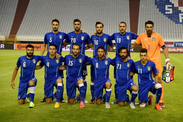SPLIT, CROATIA - JUNE 12:  Italy poses before the UEFA Euro 2016 Qualifier between Croatia and Italy on June 12, 2015 in Split, Croatia.  (Photo by Claudio Villa/Getty Images)
