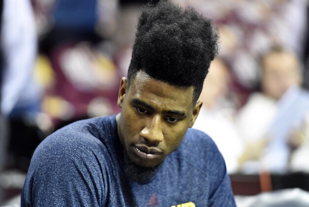 Jun 9, 2015; Cleveland, OH, USA; Cleveland Cavaliers guard Iman Shumpert (4) before game three of the NBA Finals against the Golden State Warriors at Quicken Loans Arena. Mandatory Credit: Bob Donnan-USA TODAY Sports