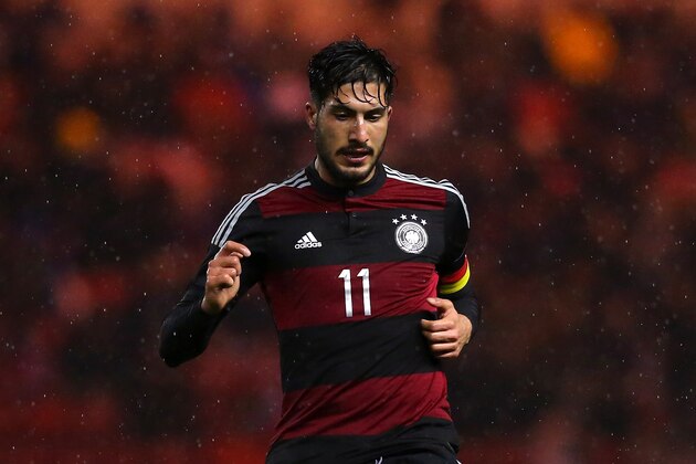 MIDDLESBROUGH, ENGLAND - MARCH 30:  Emre Can of U21 Germany during the International Friendly match between U21 England and U21 Germany at the Riverside Stadium on March 30, 2015 in Middlesbrough, England.  (Photo by Alex Livesey/Getty Images)
