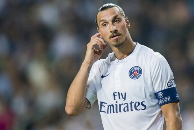 HONG KONG - JULY 29:  Zlatan Ibrahimovic of Paris Saint-Germain reacts during the friendly match between Kitchee and Paris Saint-Germain at Hong Kong Stadium on July 29, 2014 in Hong Kong, Hong Kong.  (Photo by Victor Fraile/Getty Images)