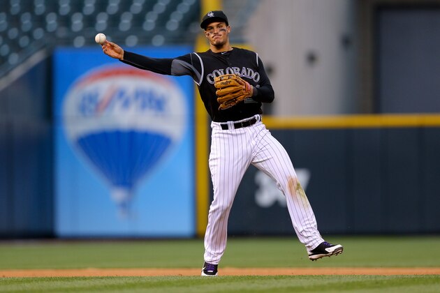 DENVER, CO - MAY 6: Third baseman Nolan Arenado #28 of the Colorado Rockies makes a throw on the run for the second out of the sixth inning against the Arizona Diamondbacks at Coors Field on May 6, 2015 in Denver, Colorado. The Diamondbacks defeated the Rockies 5-1. (Photo by Justin Edmonds/Getty Images) DENVER, CO - MAY 6: Third baseman Nolan Arenado #28 of the Colorado Rockies makes a throw on the run for the second out of the sixth inning against the Arizona Diamondbacks at Coors Field on May 6, 2015 in Denver, Colorado. The Diamondbacks defeated the Rockies 5-1. (Photo by Justin Edmonds/Getty Images)