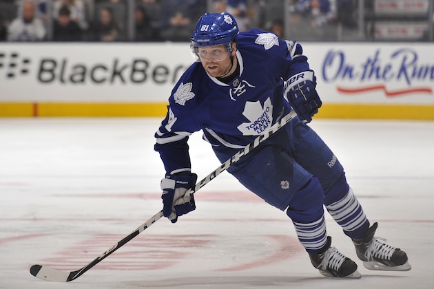 TORONTO, ON - APRIL 5:  Phil Kessel #81 of the Toronto Maple Leafs skates during NHL game action against the Ottawa Senators April 5, 2015 at the Air Canada Centre in Toronto, Ontario, Canada. (Photo by Graig Abel/NHLI via Getty Images)