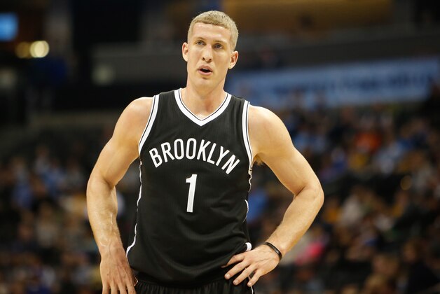 Feb 23, 2015; Denver, CO, USA; Brooklyn Nets center Mason Plumlee (1) during the game against the Denver Nuggets at Pepsi Center.  Mandatory Credit: Chris Humphreys-USA TODAY Sports