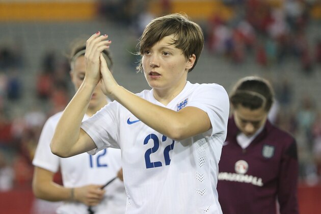 HAMILTON, CANADA - MAY 29: Fran Kirby #22 of England following their defeat to Canada during their Women's International Friendly match on May 29, 2015 at Tim Hortons Field in Hamilton, Ontario, Canada. (Photo by Tom Szczerbowski/Getty Images)