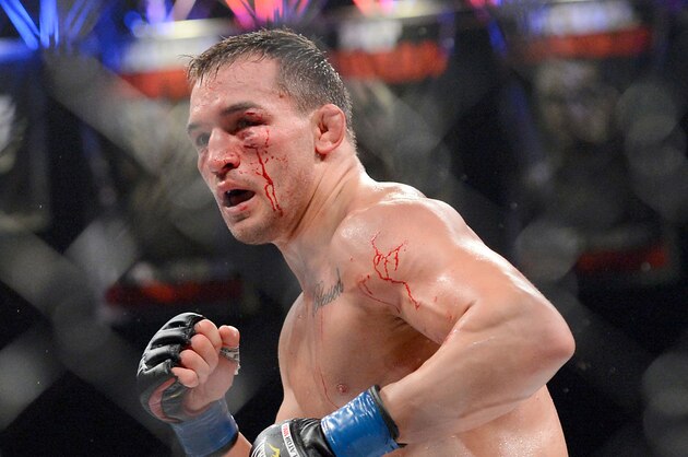 Nov 2, 2013; Long Beach, CA, USA;   Michael Chandler during his Bellator lightweight world championship fight against Eddie Alvarez (not pictured ) at the Long Beach Arena. Alvarez won the fight. Mandatory Credit: Jayne Kamin-Oncea-USA TODAY Sports