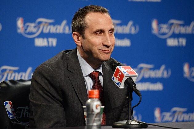 CLEVELAND, OH - JUNE 16:  Head coach David Blatt of the Cleveland Cavaliers speaks to the media prior to Game Six of the 2015 NBA Finals against the Golden State Warriors at Quicken Loans Arena on June 16, 2015 in Cleveland, Ohio. NOTE TO USER: User expressly acknowledges and agrees that, by downloading and or using this photograph, user is consenting to the terms and conditions of Getty Images License Agreement.  (Photo by Jason Miller/Getty Images)