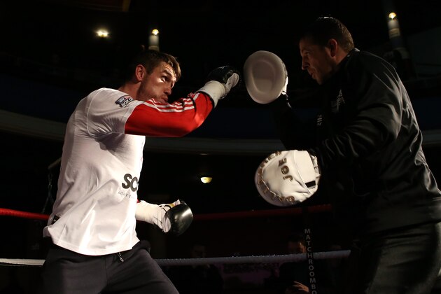LIVERPOOL, ENGLAND - NOVEMBER 18:  Callum Smith in action during a media work out ahead of his fight against Nikola Sjekloca on November 18, 2014 in Liverpool, England.  (Photo by Jan Kruger/Getty Images)