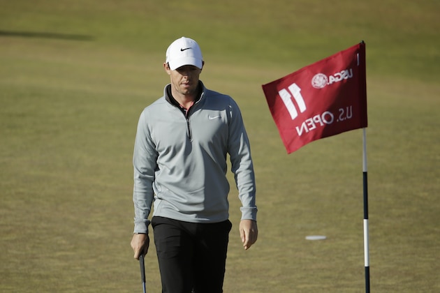Rory McIlroy, of Northern Ireland, walks off the 11th green 1during a practice round for the U.S. Open golf tournament at Chambers Bay on Wednesday, June 17, 2015 in University Place, Wash. (AP Photo/Charlie Riedel)
