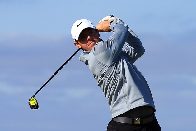 UNIVERSITY PLACE, WA - JUNE 17:  Rory McIlroy of Northern Ireland watches a tee shot during a practice round prior to the start of the 115th U.S. Open Championship at Chambers Bay on June 17, 2015 in University Place, Washington.  (Photo by David Cannon/Getty Images)