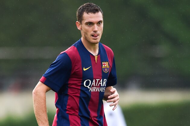 BARCELONA, SPAIN - SEPTEMBER 24:  Thomas Vermaelen of FC Barcelona runs with the ball during a friendly match between FC Barcelona B and Indonesia U19 at Ciutat Esportiva on September 24, 2014 in Barcelona, Spain.  (Photo by David Ramos/Getty Images)