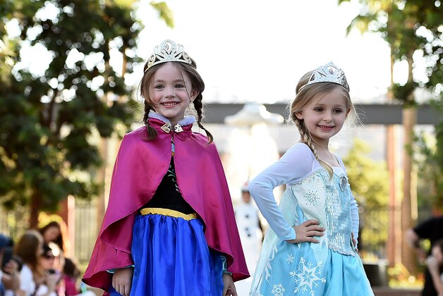IMAGE DISTRIBUTED FOR DISNEY CONSUMER PRODUCTS - Models dressed up as (from left) Anna and Elsa from Disney's