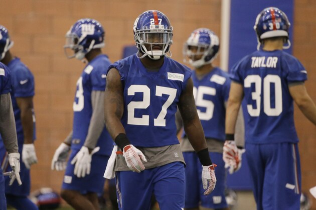New York Giants Landon Collins practices during organized team activity in East Rutherford, N.J., Monday, June 1, 2015. (AP Photo/Seth Wenig)