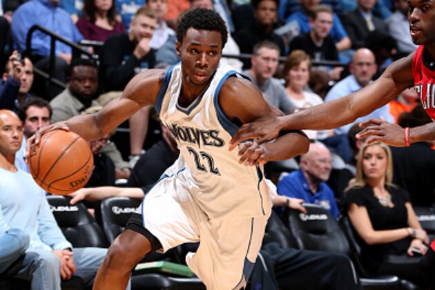MINNEAPOLIS, MN - APRIL 13: Andrew Wiggins MINNEAPOLIS, MN - APRIL 13: Andrew Wiggins