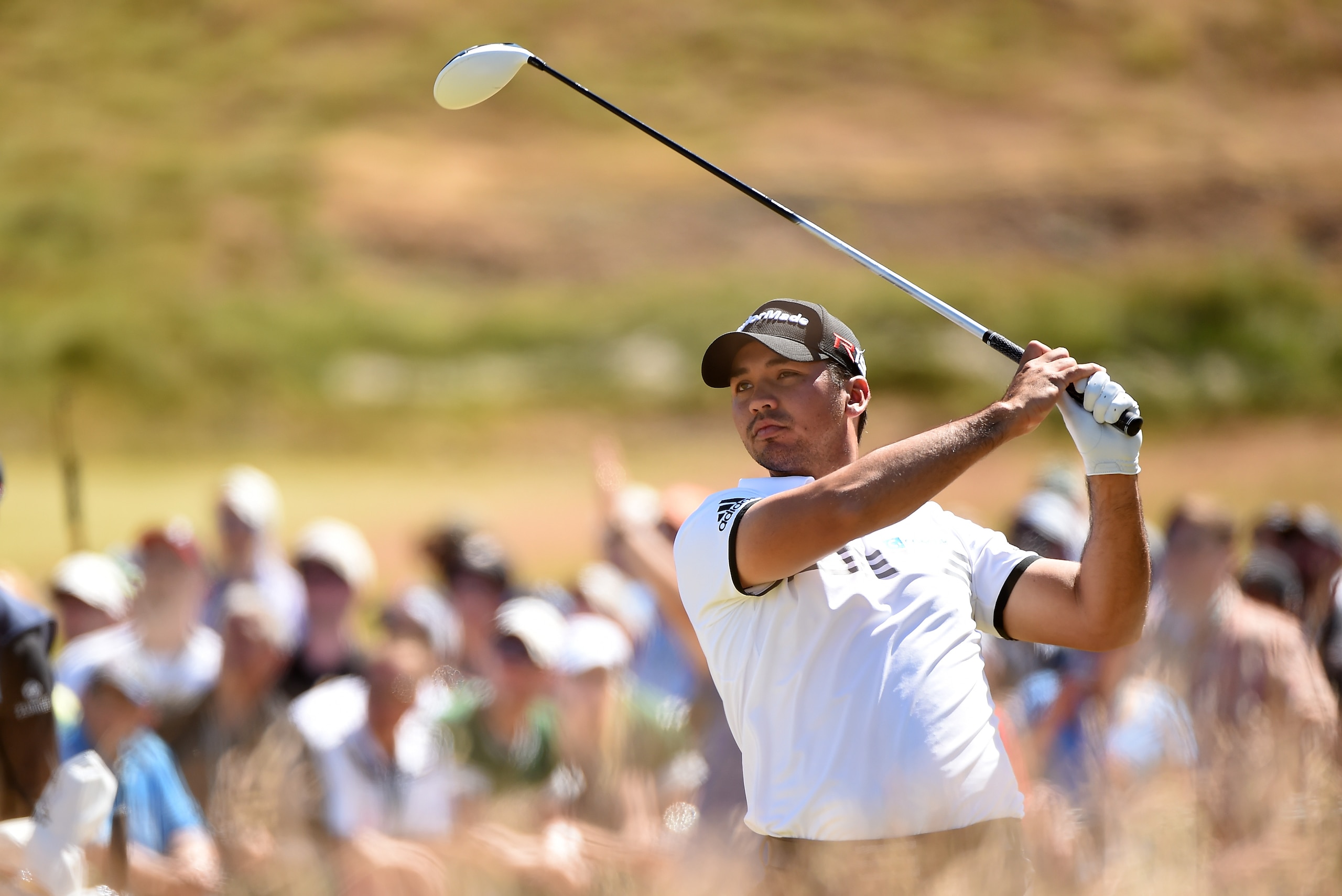 UNIVERSITY PLACE, WA - JUNE 19: Jason Day of Australia hits his tee shot on the first hole during the second round of the 115th U.S. Open Championship at Chambers Bay on June 19, 2015 in University Place, Washington.  (Photo by Harry How/Getty Images)