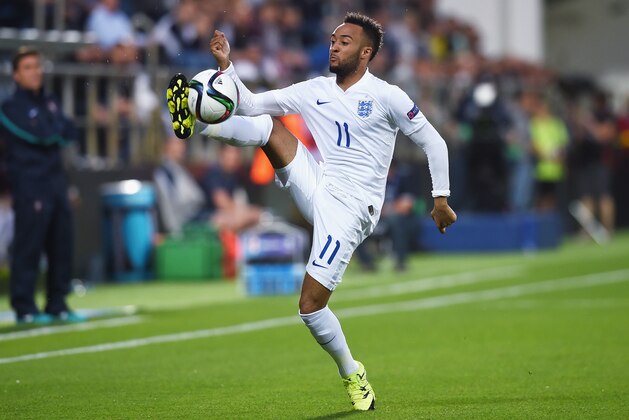 UHERSKE HRADISTE, CZECH REPUBLIC - JUNE 18: Nathan Redmond of England in action during the UEFA Under21 European Championship 2015 Group B match between England and Portugal at Mestsky Fotbalovy Stadium on June 18, 2015 in Uherske Hradiste, Czech Republic.  (Photo by Michael Regan/Getty Images)