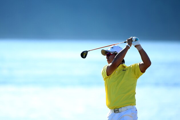 UNIVERSITY PLACE, WA - JUNE 19:  Hideki Matsuyama of Japan watches a tee shot during the second round of the 115th U.S. Open Championship at Chambers Bay on June 19, 2015 in University Place, Washington.  (Photo by Andrew Redington/Getty Images)