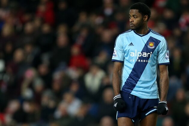 West Ham United's Alex Song during their English Premier League soccer match against Sunderland at the Stadium of Light, Sunderland, England, Saturday, Dec. 13, 2014. (AP Photo/Scott Heppell)