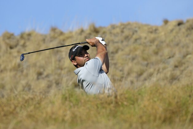Jason Day, of Australia, watches his tee shot on the 17th hole during the third round of the U.S. Open golf tournament at Chambers Bay on Saturday, June 20, 2015 in University Place, Wash. (AP Photo/Ted S. Warren)