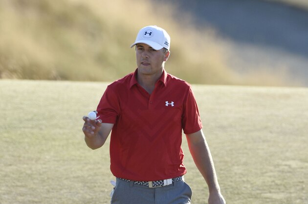 Jun 20, 2015; University Place, WA, USA; Jordan Spieth waves to the crowd after completing the third round of the 2015 U.S. Open golf tournament at Chambers Bay. Mandatory Credit: Kyle Terada-USA TODAY Sports