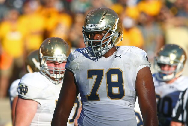 Nov 8, 2014; Tempe, AZ, USA; Notre Dame Fighting Irish offensive lineman Ronnie Stanley (78) against the Arizona State Sun Devils at Sun Devil Stadium. Arizona State defeated Notre Dame 55-31. Mandatory Credit: Mark J. Rebilas-USA TODAY Sports