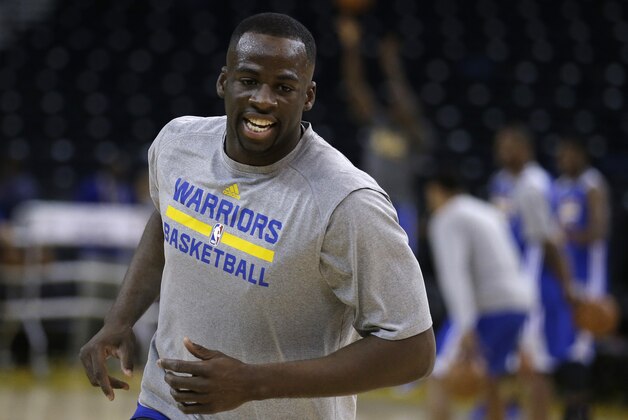 Golden State Warriors' Draymond Green during NBA basketball practice, Friday, June 5, 2015, in Oakland, Calif. The Golden State Warriors host the Cleveland Cavaliers in Game 2 of the NBA Finals on Sunday. (AP Photo/Ben Margot)