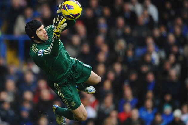 LONDON, ENGLAND - FEBRUARY 09: Petr Cech of Chelsea dives to make a save during the Barclays Premier League match between Chelsea and Wigan Athletic at Stamford Bridge on February 9, 2013 in London, England. (Photo by Laurence Griffiths/Getty Images) LONDON, ENGLAND - FEBRUARY 09: Petr Cech of Chelsea dives to make a save during the Barclays Premier League match between Chelsea and Wigan Athletic at Stamford Bridge on February 9, 2013 in London, England. (Photo by Laurence Griffiths/Getty Images)