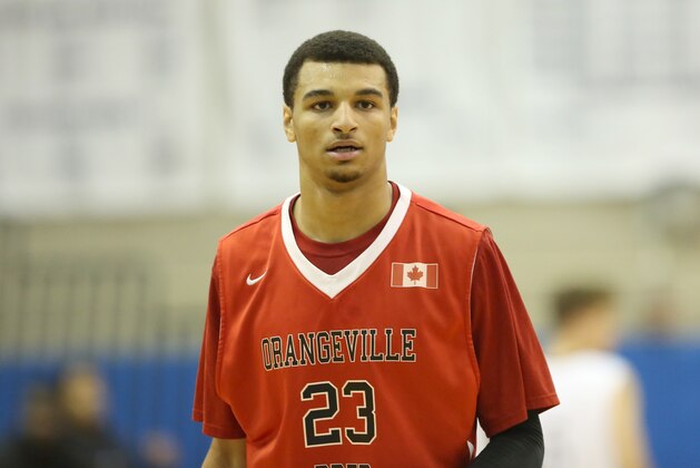 Orangeville Prep's Jamal Murray #23 in action against Phelps Academy during their Big Apple Basketball Classic high school basketball game in Manhattan, NY on Saturday, January 17,  2015.  (AP Photo/Gregory Payan)