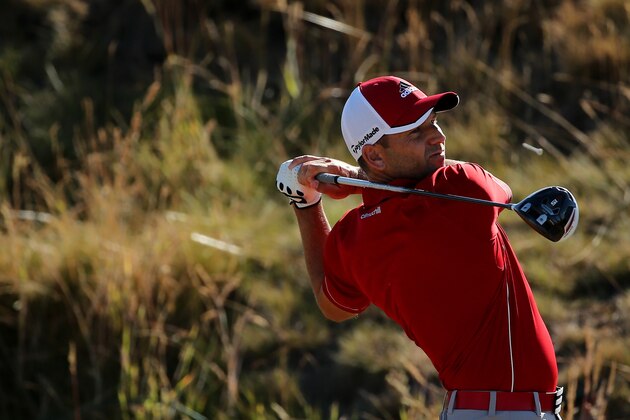 UNIVERSITY PLACE, WA - JUNE 19: Sergio Garcia of Spain hits his tee shot on the 11th hole during the second round of the 115th U.S. Open Championship at Chambers Bay on June 19, 2015 in University Place, Washington.  (Photo by Mike Ehrmann/Getty Images)