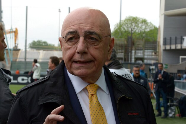 UDINE, ITALY - APRIL 25:  Prwsident of AC Milan Adriano Galliani looks on during the Serie A match between Udinese Calcio and AC Milan at Stadio Friuli on April 25, 2015 in Udine, Italy.  (Photo by Dino Panato/Getty Images)
