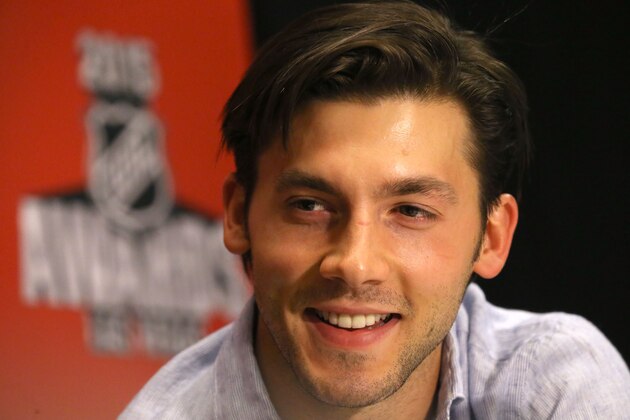 LAS VEGAS, NV - JUNE 23:  Kris Letang of the Pittsburgh Penguins attends the nominee media availability at the MGM Grand Garden Arena on June 23, 2015 in Las Vegas, Nevada.  (Photo by Dave Sandford/NHLI via Getty Images)