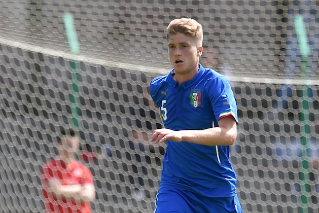 GUALDO TADINO, ITALY - MAY 12:  Filippo Romagna of Italy U18 in action during the U18 international frienldy match beteween Italy U18 and Iran U18  at Stadio Carlo Angelo Luzi on May 12, 2015 in Gualdo Tadino, Italy.  (Photo by Giuseppe Bellini/Getty Images)