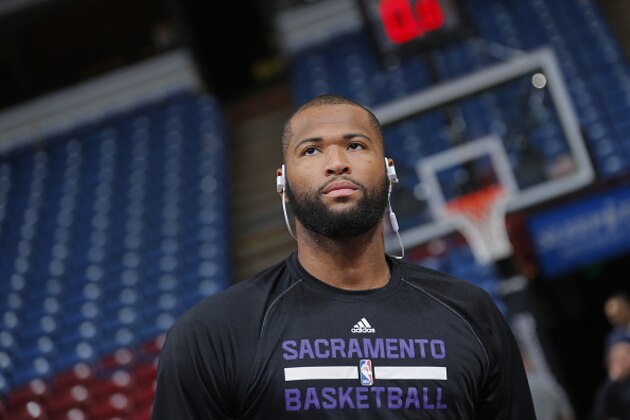 SACRAMENTO, CA - APRIL 5: DeMarcus Cousins #15 of the Sacramento Kings warms up against the Utah Jazz on April 5, 2015 at Sleep Train Arena in Sacramento, California. NOTE TO USER: User expressly acknowledges and agrees that, by downloading and or using this photograph, User is consenting to the terms and conditions of the Getty Images Agreement. Mandatory Copyright Notice: Copyright 2015 NBAE (Photo by Rocky Widner/NBAE via Getty Images)