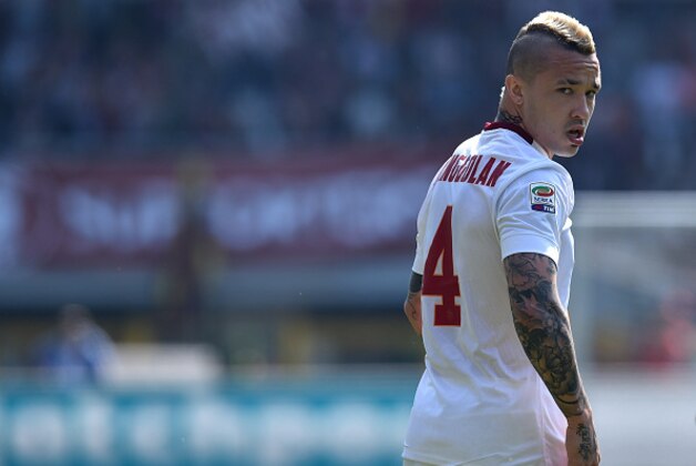 TURIN, ITALY - APRIL 12:  Radja Nainggolan of AS Roma looks on during the Serie A match between Torino FC and AS Roma at Stadio Olimpico di Torino on April 12, 2015 in Turin, Italy.  (Photo by Valerio Pennicino/Getty Images)