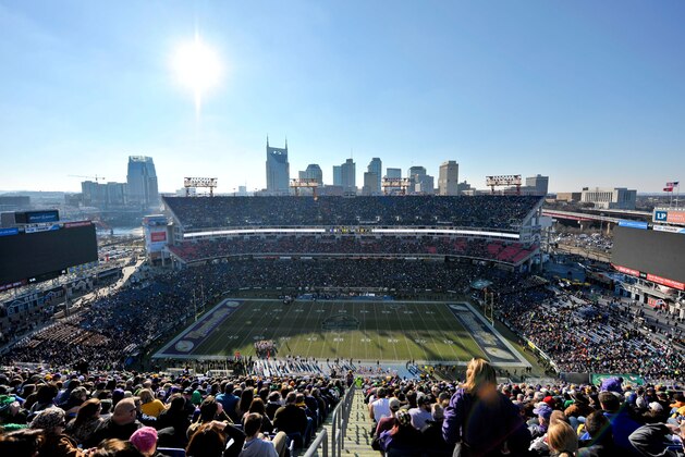 Dec 30, 2014; Nashville, TN, USA; A general view of LP field during the first half between the Notre Dame Fighting Irish and the LSU Tigers. Mandatory Credit: Jim Brown-USA TODAY Sports