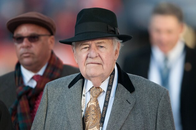DENVER, CO - OCTOBER 28:  New Orleans Saints owner Tom Benson walks on the field before the game against the Denver Broncos at Sports Authority Field Field at Mile High on October 28, 2012 in Denver, Colorado. (Photo by Dustin Bradford/Getty Images)