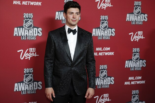 Montreal Canadiens' Carey Price poses on the red carpet before the NHL Awards show Wednesday, June 24, 2015, in Las Vegas. (AP Photo/John Locher)