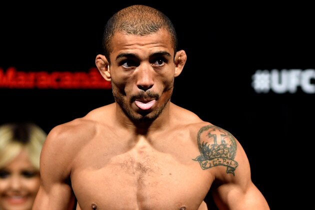 RIO DE JANEIRO, BRAZIL - OCTOBER 24:  Jose Aldo Jr weighs in during the UFC 179 weigh-in at Maracanazinho on October 24, 2014 in Rio de Janeiro, Brazil.  (Photo by Buda Mendes/Getty Images)