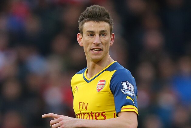 BURNLEY, ENGLAND - APRIL 11: Laurent Koscielny of Arsenal during the Barclays Premier League match between Burnley and Arsenal at Turf Moor on April 11, 2015 in Burnley, England. (Photo by Dave Thompson/Getty Images)