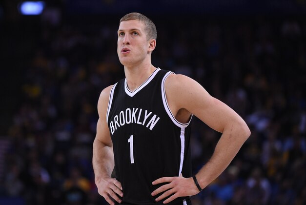 November 13, 2014; Oakland, CA, USA; Brooklyn Nets center Mason Plumlee (1) looks on during the first quarter against the Golden State Warriors at Oracle Arena. The Warriors defeated the Nets 107-99. Mandatory Credit: Kyle Terada-USA TODAY Sports