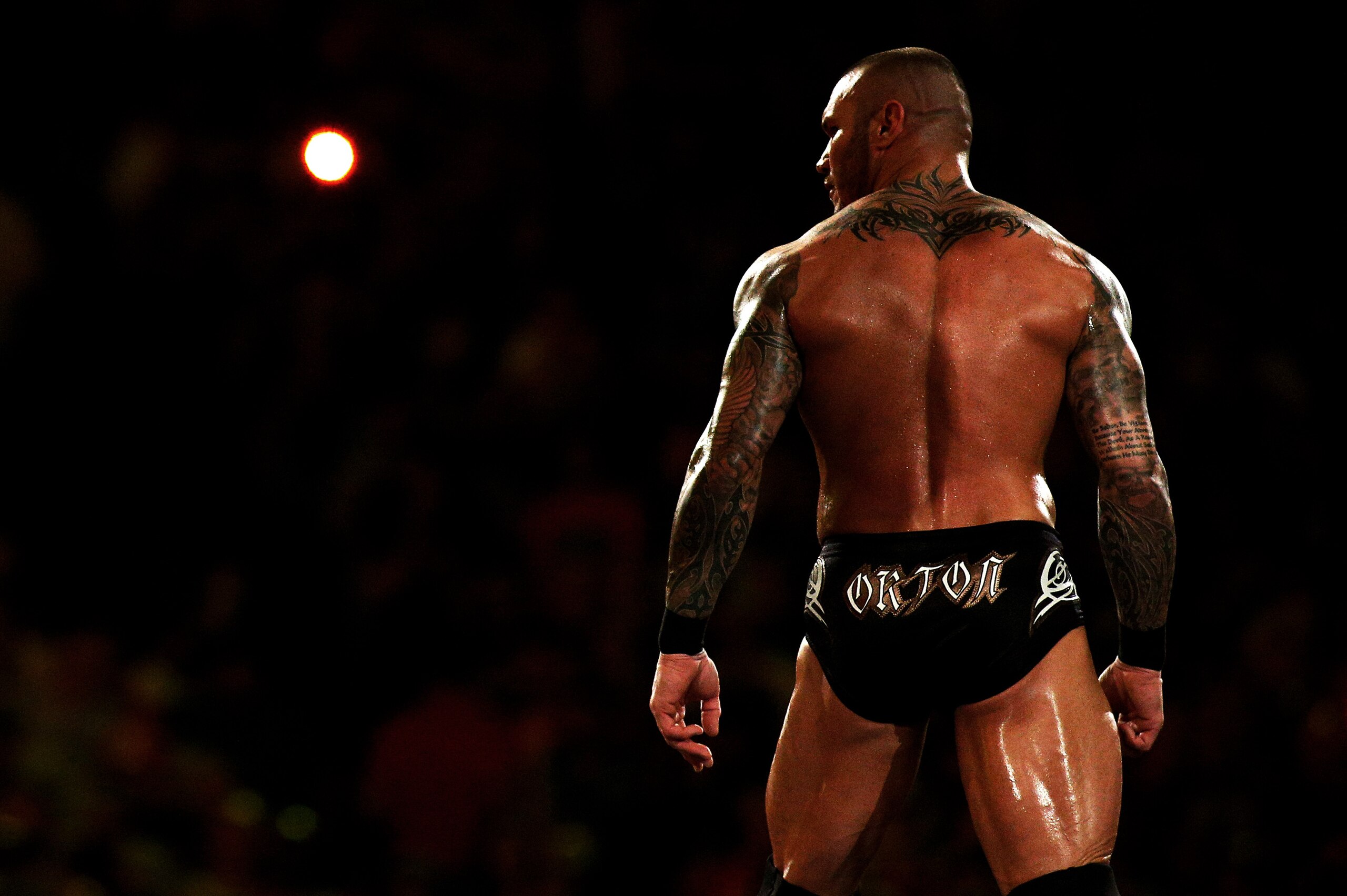 Randy Orton enters the ring during Wrestlemania XXX at the Mercedes-Benz Super Dome in New Orleans on Sunday, April 6, 2014. (Jonathan Bachman/AP Images for WWE)