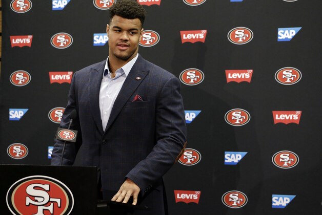 San Francisco 49ers first-round draft pick Arik Armstead answers questions during an NFL football news conference Friday, May 1, 2015, in Santa Clara, Calif. (AP Photo/Marcio Jose Sanchez) San Francisco 49ers first-round draft pick Arik Armstead answers questions during an NFL football news conference Friday, May 1, 2015, in Santa Clara, Calif. (AP Photo/Marcio Jose Sanchez)