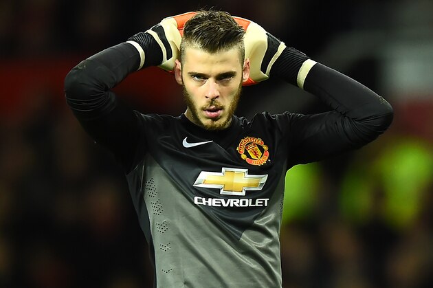 MANCHESTER, ENGLAND - OCTOBER 26:  David De Gea of Manchester United looks on during the Barclays Premier League match between Manchester United and Chelsea at Old Trafford on October 26, 2014 in Manchester, England.  (Photo by Laurence Griffiths/Getty Images)