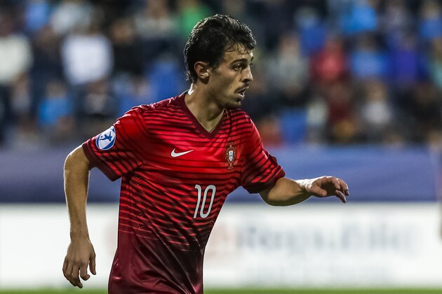 UHERSKE HRADISTE, CZECH REPUBLIC - JUNE 24:  Bernardo Silva of Portugal in action during UEFA U21 European Championship Group B match between Portugal and Sweden at Mestsky Fotbalovy Stadium on June 24, 2015 in Uherske Hradiste, Czech Republic.  (Photo by Matej Divizna/Getty Images)