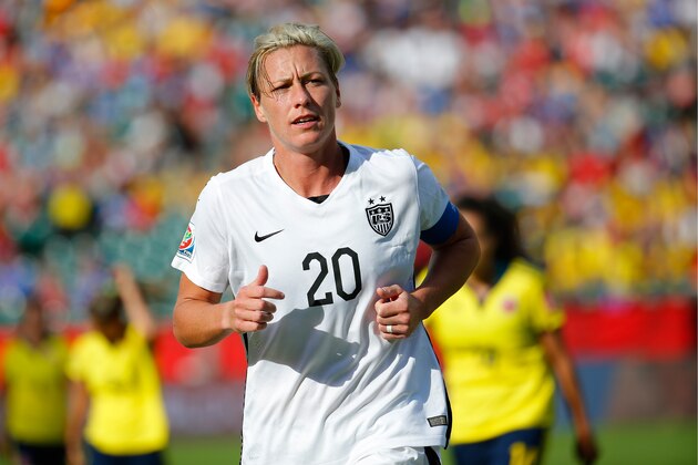 EDMONTON, AB - JUNE 22:  Abby Wambach #20 of the United StaAbby Wambach #20 looks on while taking on Colombia in the FIFA Women's World Cup 2015 Round of 16 match at Commonwealth Stadium on June 22, 2015 in Edmonton, Canada.  (Photo by Kevin C. Cox/Getty Images)